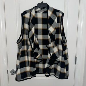 Cato Black and White Checkered Vest